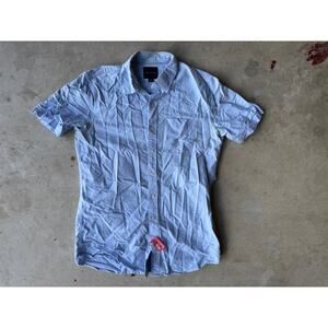 American Eagle Light Blue Short Sleeve Button-Up